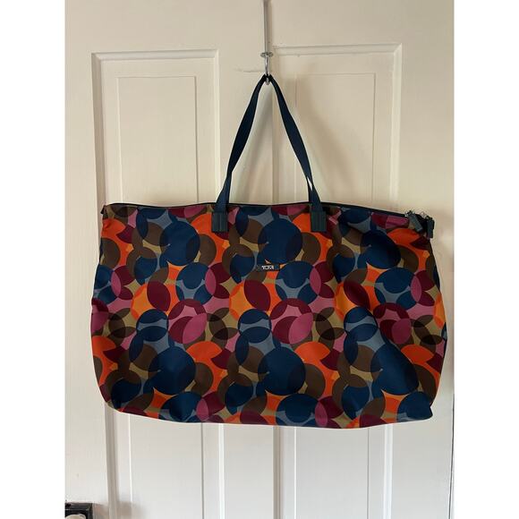 Tumi Nylon Tote Bag Carry On Luggage Packable Handles Zipper Sleeve multicolor - Picture 1 of 6